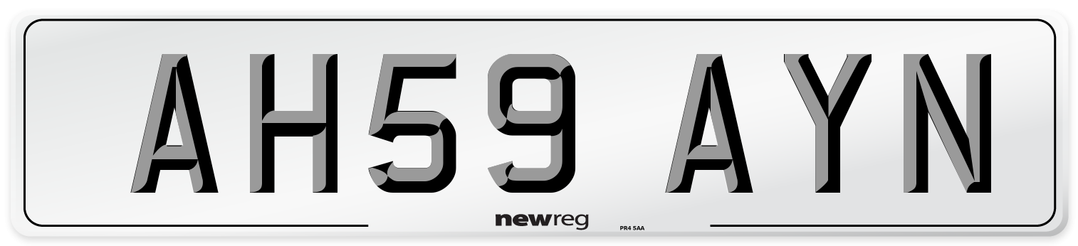 AH59 AYN Number Plate from New Reg